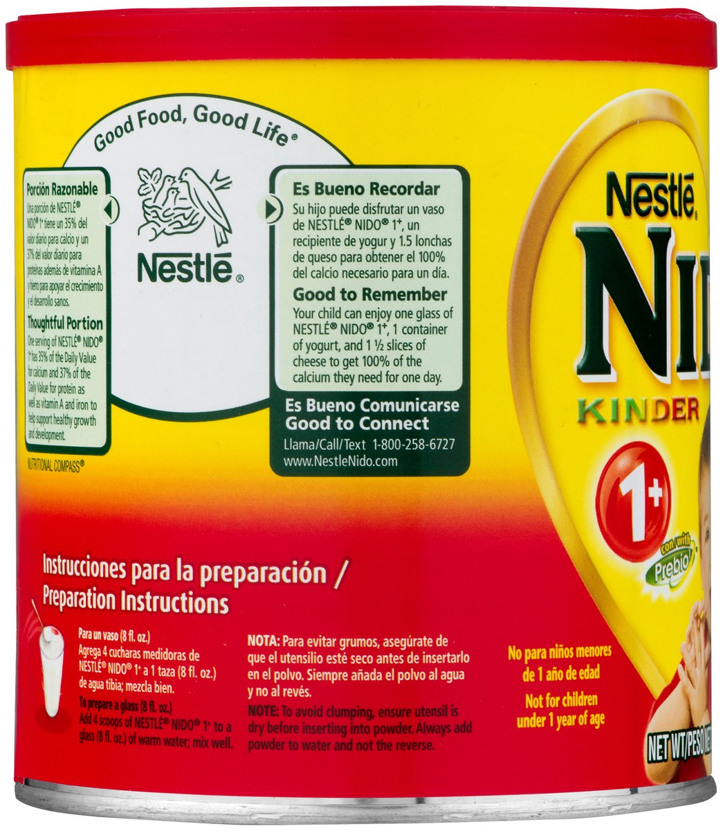 slide 9 of 9, Nido Nestle NIDO Kinder 1+ Toddler Powdered Milk Beverage - Canister - Shelf Stable Toddler Drink, 12.7 oz