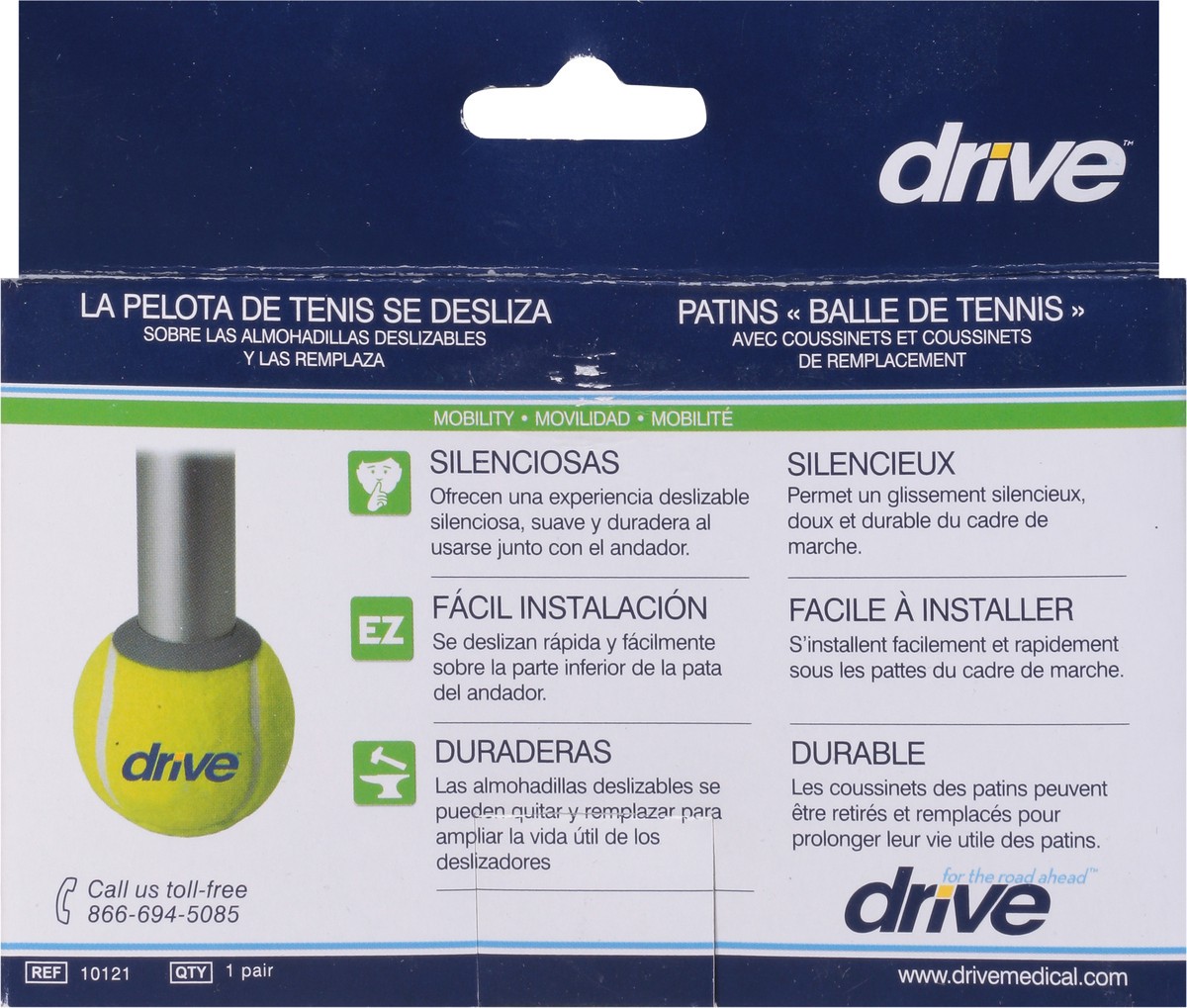 slide 4 of 9, Drive Mobility Tennis Ball Glides 1 ea, 1 ct