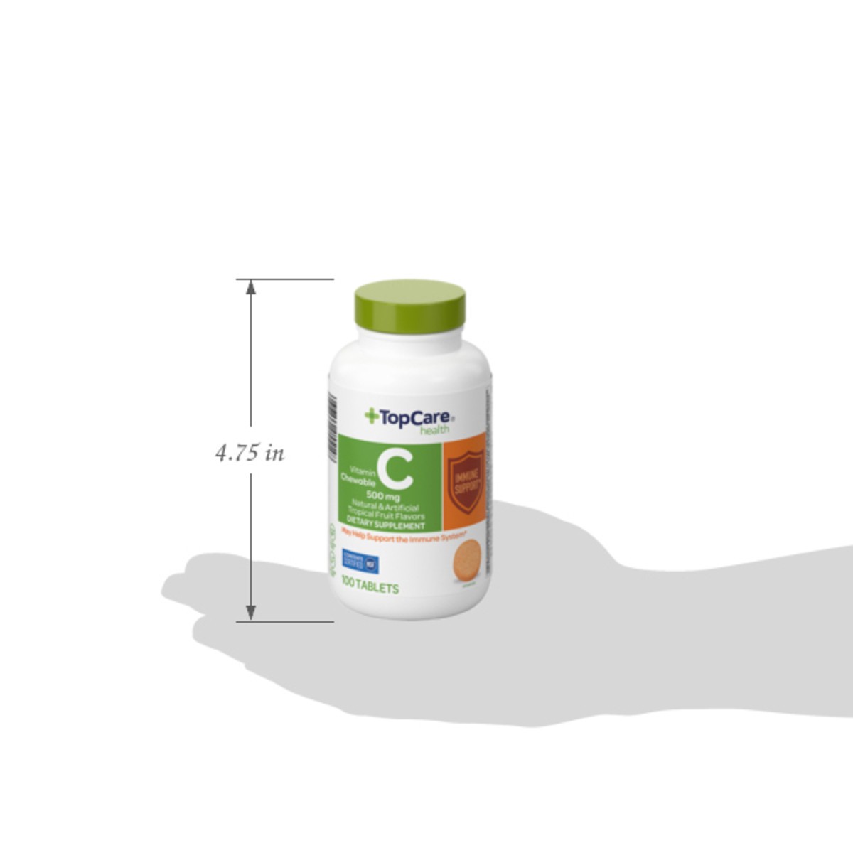 slide 11 of 15, TopCare Health Chewable Tropical Fruit Flavors 500 mg Vitamin C 100 Tablets, 100 ct