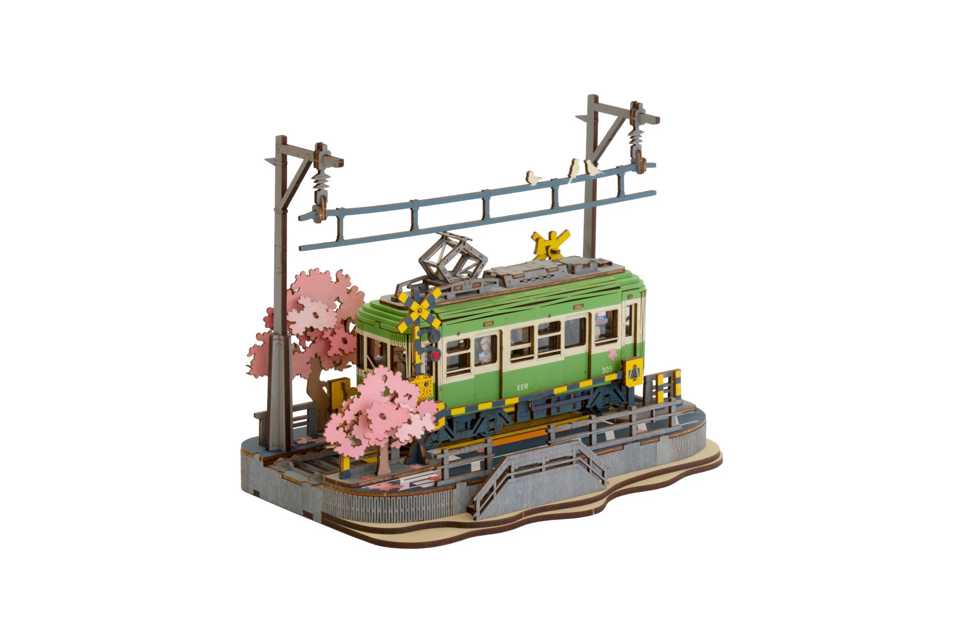 slide 5 of 10, Robotime Rolife Sakura Journey 3d Puzzle Creation Set, 6.57 in x 5.51 in x 9.13 in