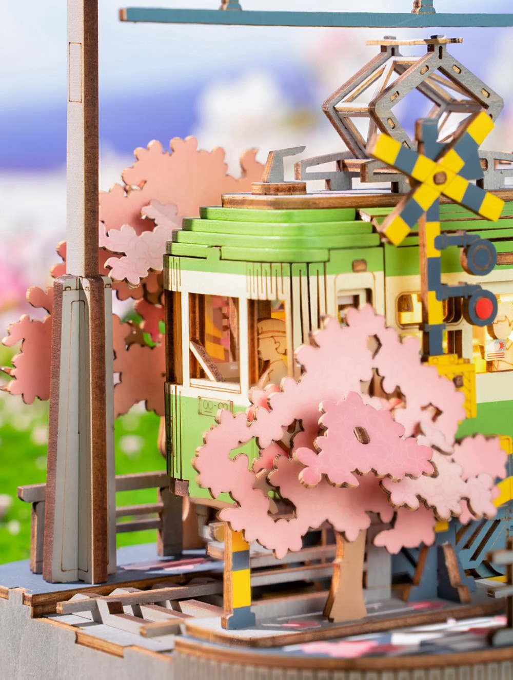 slide 9 of 10, Robotime Rolife Sakura Journey 3d Puzzle Creation Set, 6.57 in x 5.51 in x 9.13 in