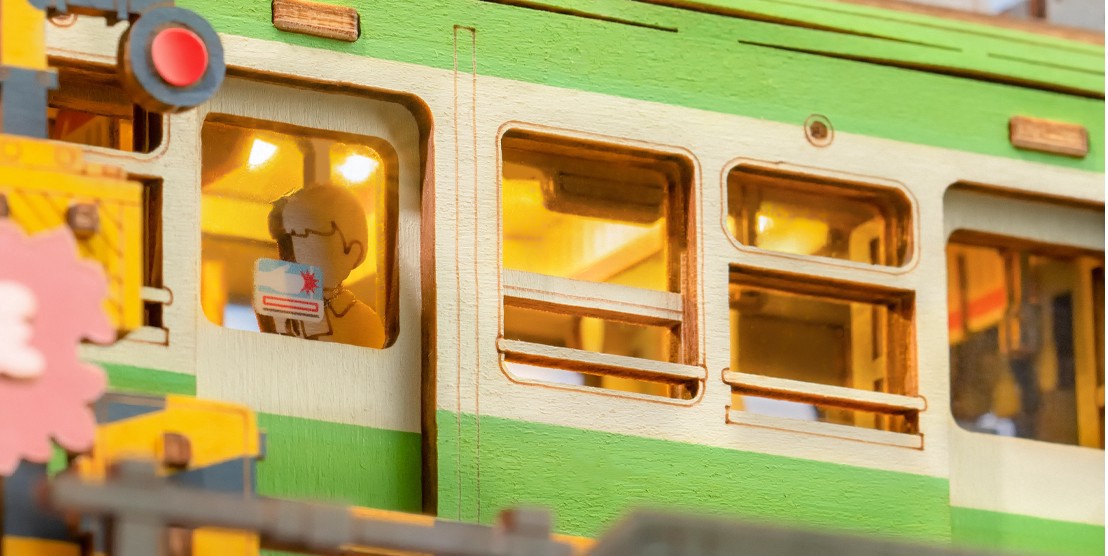 slide 8 of 10, Robotime Rolife Sakura Journey 3d Puzzle Creation Set, 6.57 in x 5.51 in x 9.13 in