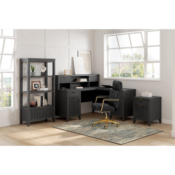 slide 8 of 8, Thomasville Rivington 60""H 3-Shelf Bookcase With Storage, Raven Black, 1 ct