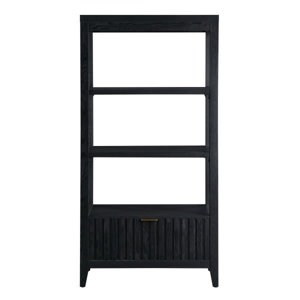 slide 3 of 8, Thomasville Rivington 60""H 3-Shelf Bookcase With Storage, Raven Black, 1 ct