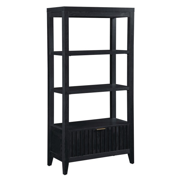 slide 4 of 8, Thomasville Rivington 60""H 3-Shelf Bookcase With Storage, Raven Black, 1 ct