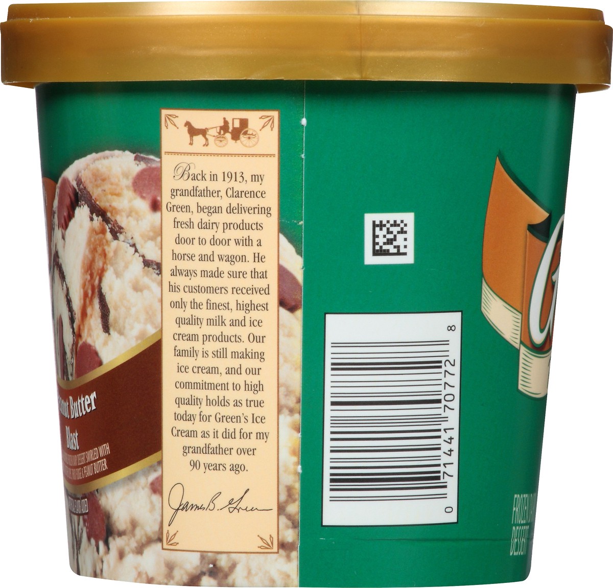 slide 3 of 10, Green's Parlor Favorites Peanut Butter Blast Frozen Dairy Dessert 1.5 qt. Carton, 1.5 qt