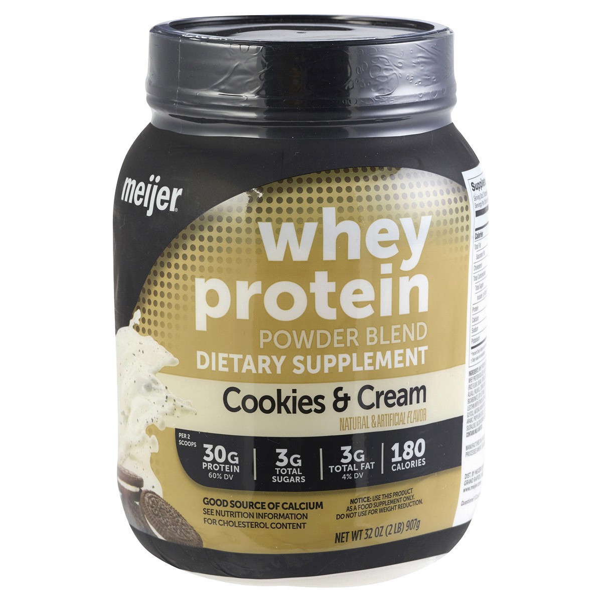 slide 1 of 9, Meijer Whey Protein Powder Mix, Cookies & Cream, 2 lb