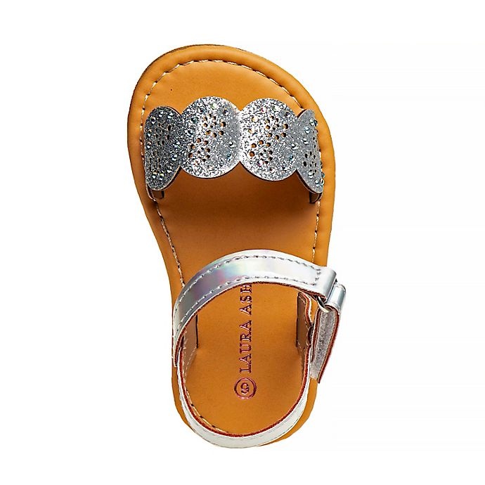 slide 3 of 4, Laura Ashley Sparkle Band Sandal - Silver, Size 5