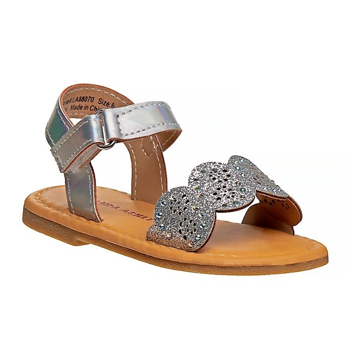 slide 1 of 4, Laura Ashley Sparkle Band Sandal - Silver, Size 5