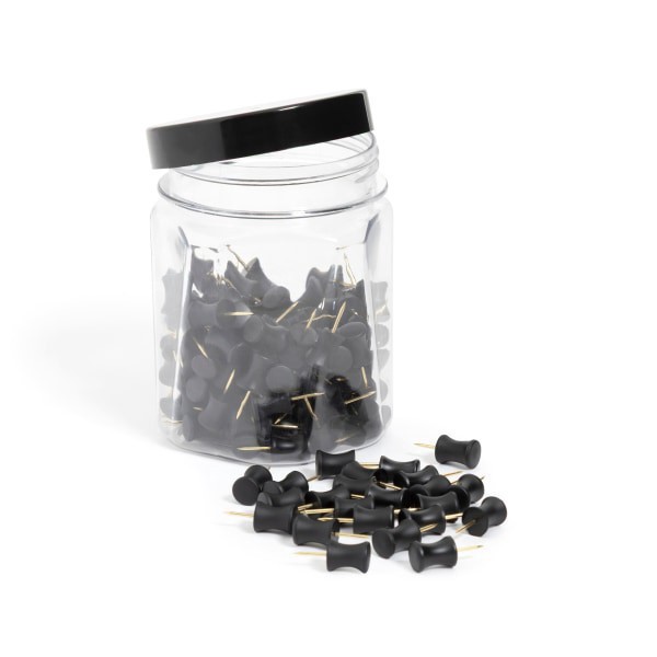 slide 2 of 4, U Brands® Soft Touch Standard Push Pins, Matte Black, Set Of 150 Pins, 1 ct