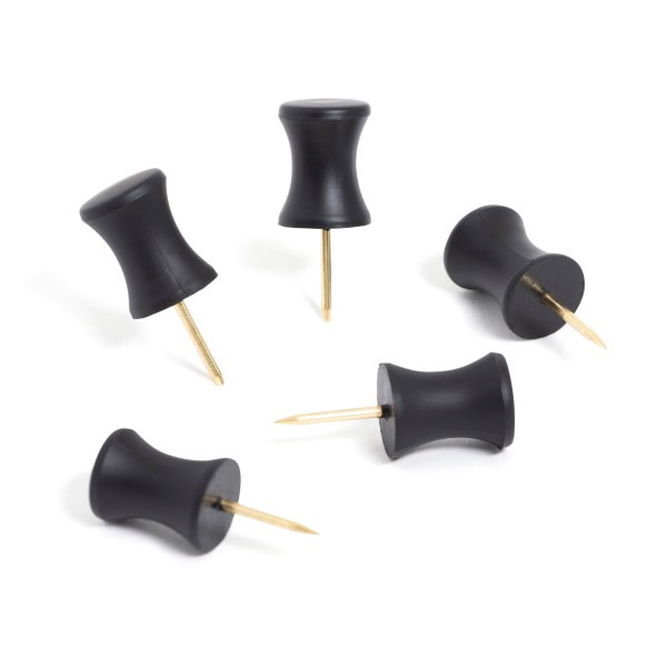 slide 4 of 4, U Brands® Soft Touch Standard Push Pins, Matte Black, Set Of 150 Pins, 1 ct