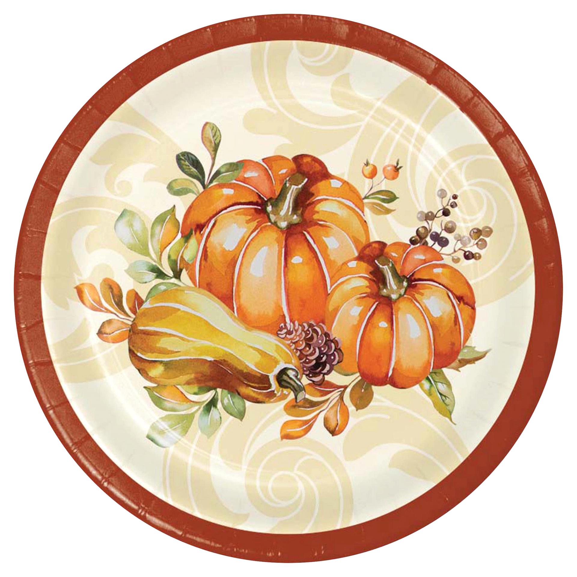 slide 1 of 1, Creative Converting Autumn Wreath Party Lunch Plate, 8 ct