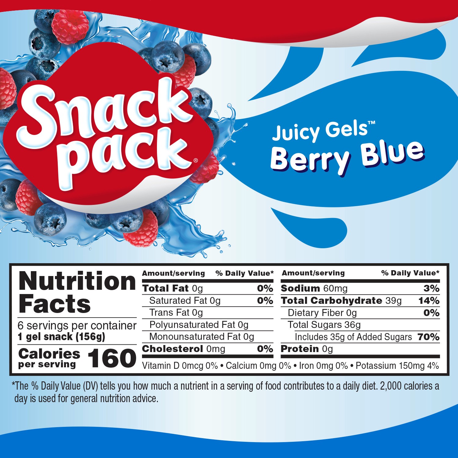 slide 3 of 5, Snack Pack Super Berry Blue Juicy Gels 6 - 5.5 oz Cups, 6 ct