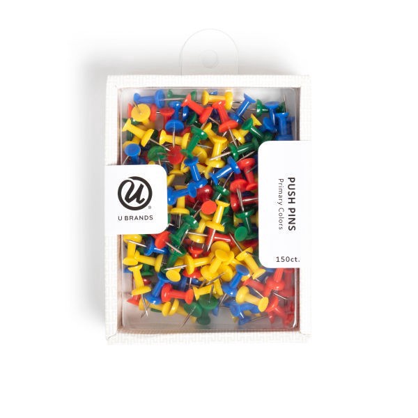 slide 1 of 4, U Brands® Standard Push Pins, Teacher, Set Of 150 Pins, 1 ct