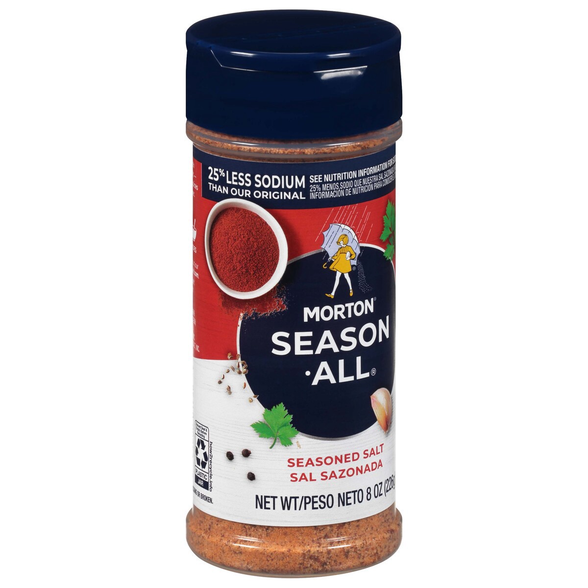 slide 8 of 12, Morton Season-All Seasoned Salt, Less Sodium, 8 OZ, 8 oz