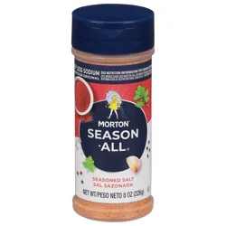 Morton Season-All Seasoned Salt, Less Sodium, 8 oz