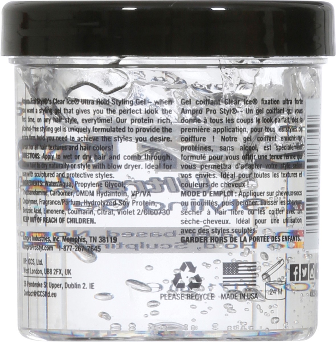 slide 5 of 9, Ampro Pro Styl Clear Ice Ultra Hold Protein Styling Gel 6 oz, 4 oz