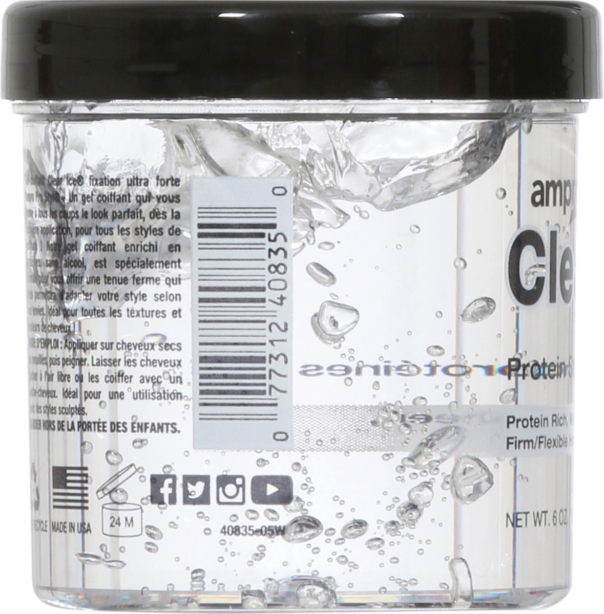 slide 9 of 9, Ampro Pro Styl Clear Ice Ultra Hold Protein Styling Gel 6 oz, 4 oz