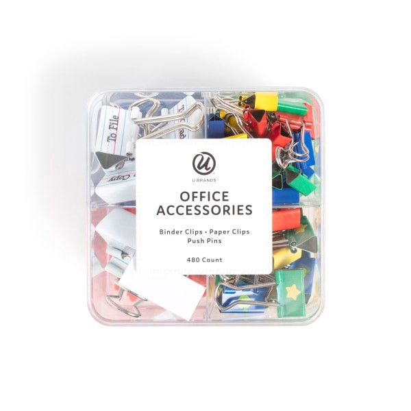 slide 1 of 4, U Brands® Teacher Office Accessory Quad Kit, Assorted Colors, Kit Of 480 Pieces, 1 ct