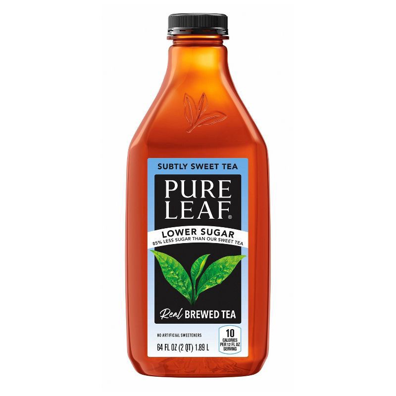 slide 1 of 5, Pure Leaf Lower Sugar Subtly Sweet Tea - 64 fl oz Bottle, 64 fl oz