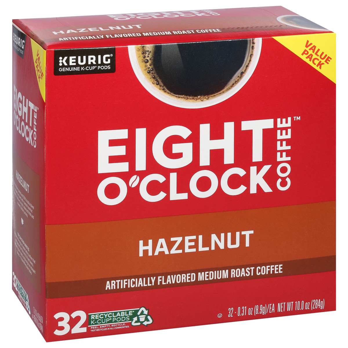 slide 2 of 9, Eight O'Clock Coffee Hazelnut Keurig Single-Serve K-Cup Pods, Medium Roast Coffee, 32 Count, 32 ct
