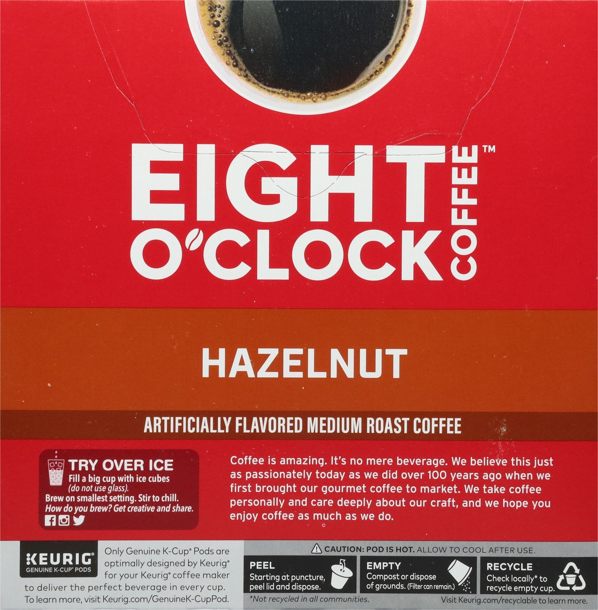 slide 5 of 9, Eight O'Clock Coffee Hazelnut Keurig Single-Serve K-Cup Pods, Medium Roast Coffee, 32 Count, 32 ct