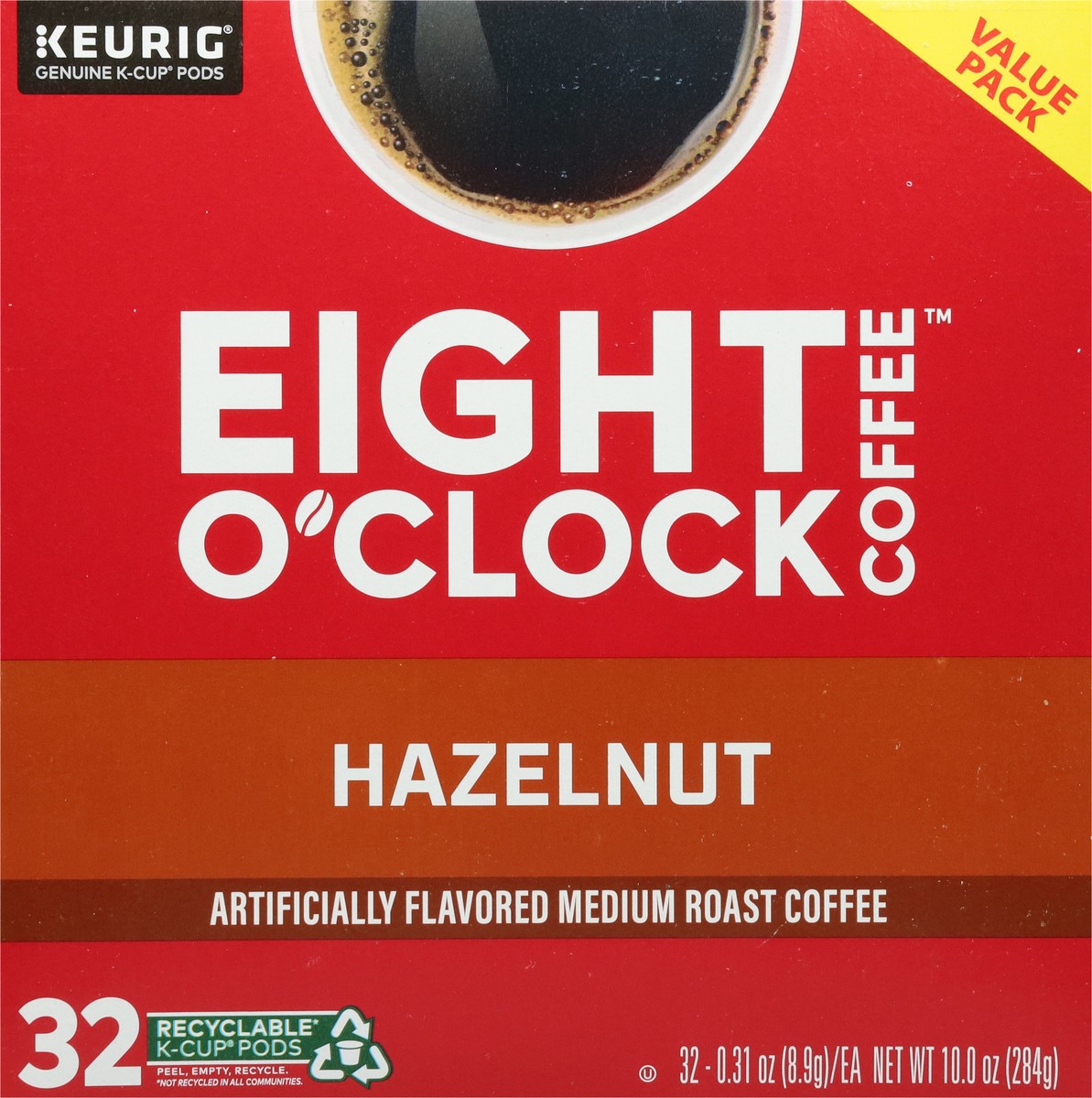 slide 6 of 9, Eight O'Clock Coffee Hazelnut Keurig Single-Serve K-Cup Pods, Medium Roast Coffee, 32 Count, 32 ct