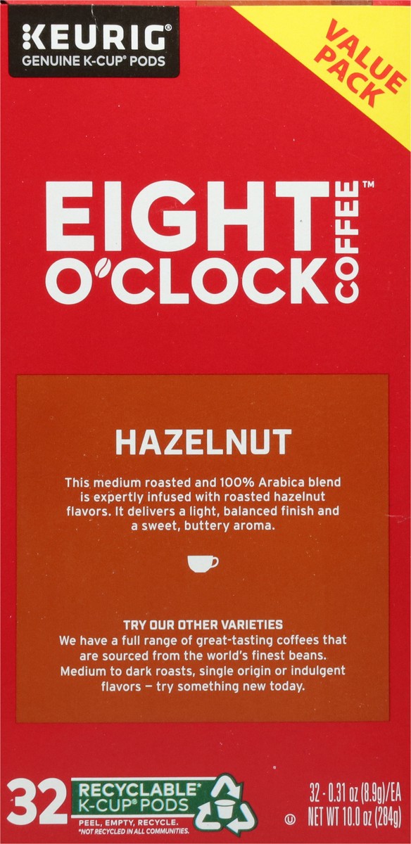 slide 7 of 9, Eight O'Clock Coffee Hazelnut Keurig Single-Serve K-Cup Pods, Medium Roast Coffee, 32 Count, 32 ct