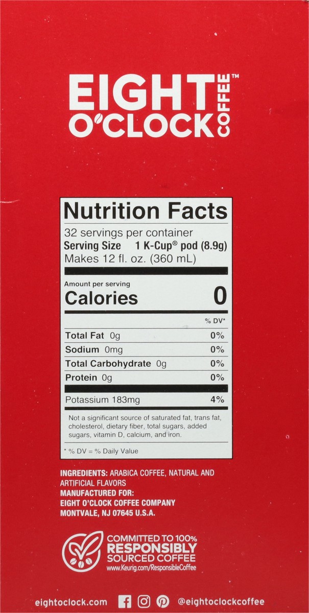 slide 8 of 9, Eight O'Clock Coffee Hazelnut Keurig Single-Serve K-Cup Pods, Medium Roast Coffee, 32 Count, 32 ct