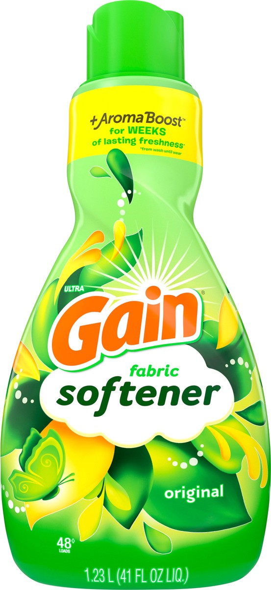 slide 2 of 6, Gain Fabric Softener, Original, 41 fl oz, 48 Loads, HE Compatible, 41 fl oz