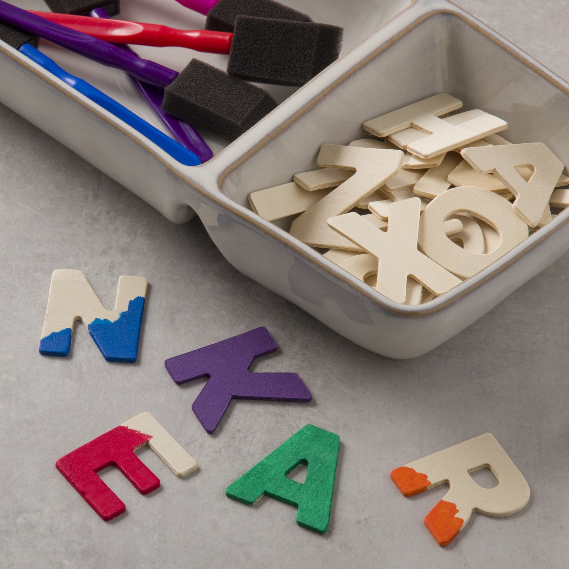 slide 2 of 4, 36 Piece Wood Letter Set By Make Market, 36 ct