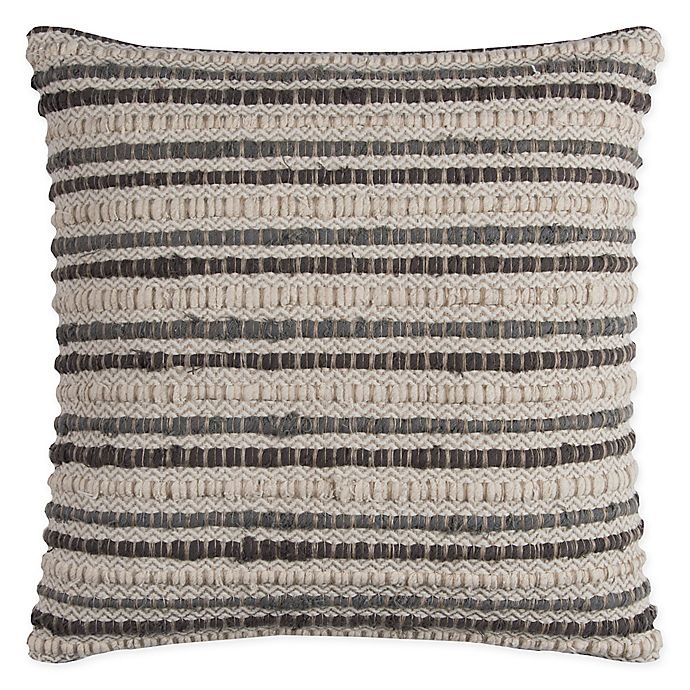 slide 1 of 1, Rizzy Home Textured Stripe Square Throw Pillow - Ivory/Grey, 1 ct