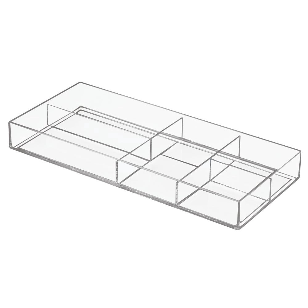 slide 3 of 4, Idesign Clarity Divided Tray, 16 in x 7 in x 2 in