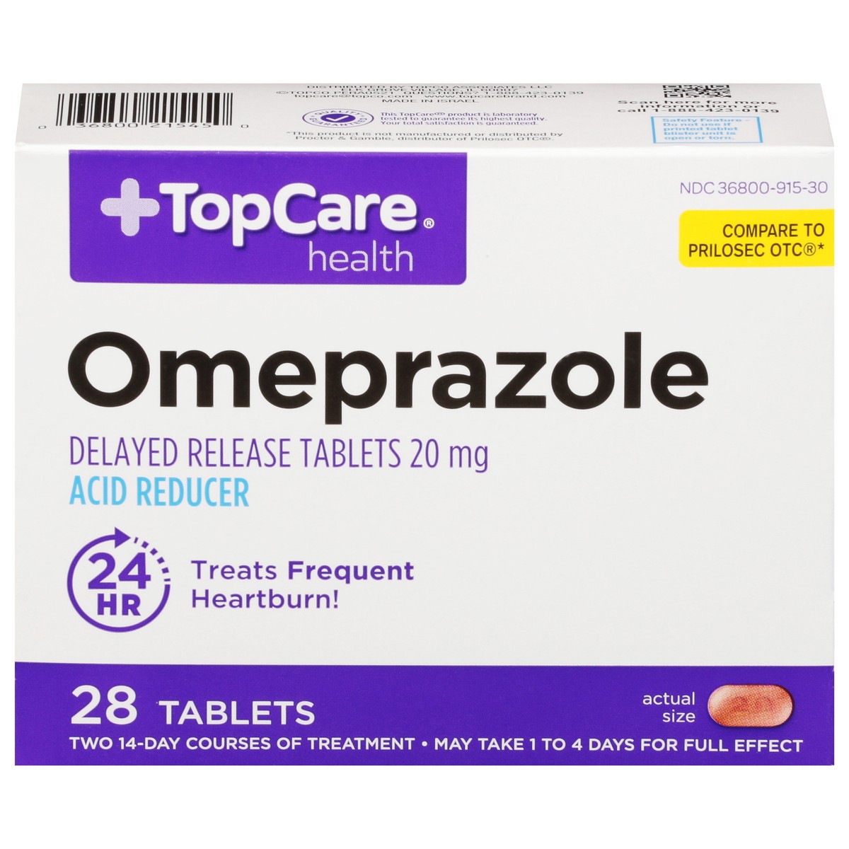 slide 1 of 9, TopCare Health 20 mg Omeprazole Tablets 28 ea, 28 ct