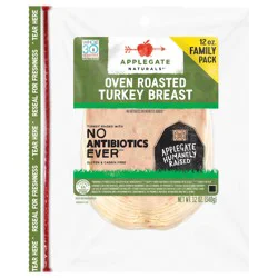 Applegate Naturals Oven Roasted Turkey Breast Sliced Family Pack, 12oz