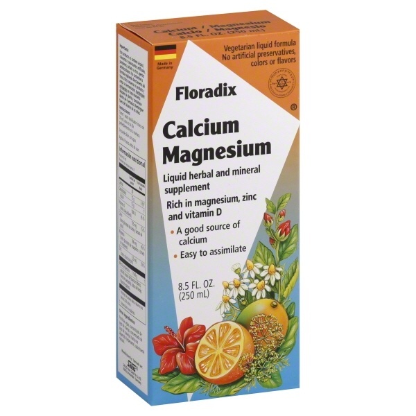 slide 1 of 1, Floradix Calcium-Magnesium Liquid Herbal And Mineral Supplement, 8.5 oz