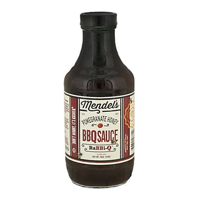 slide 1 of 1, Mendel's Rabbi-Q&nbsp;Pomegranate Honey BBQ Sauce, 18 oz