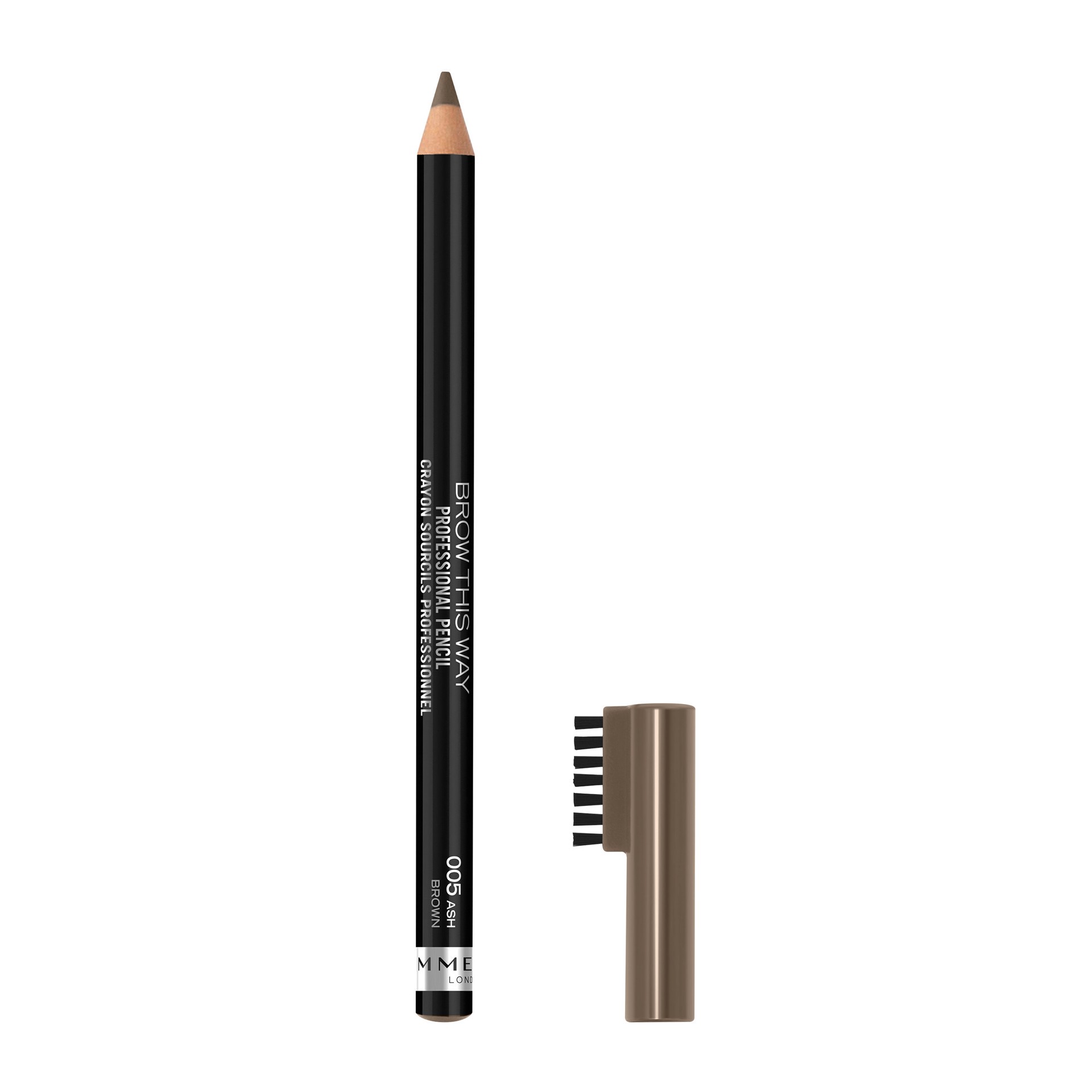 slide 1 of 3, COTY RIMMEL LONDON Rimmel Brow This Way Professional Eyebrow Pencil, 005 Ash Brown, 1.40 g