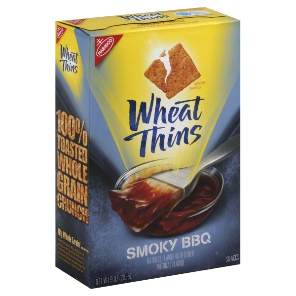 slide 1 of 1, Wheat Thins Smoky Bbq Snacks, 9 oz
