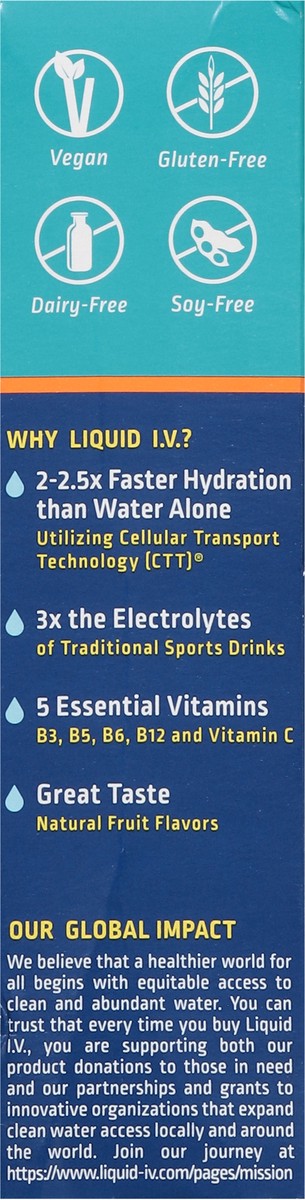 slide 12 of 15, Liquid I.V. Hydration Multiplier - Tropical Punch - Hydration Powder Packets | Electrolyte Powder Drink Mix | Convenient Single-Serving Sticks | Non-GMO | 6 Sticks, 6 ct; 3.38 oz