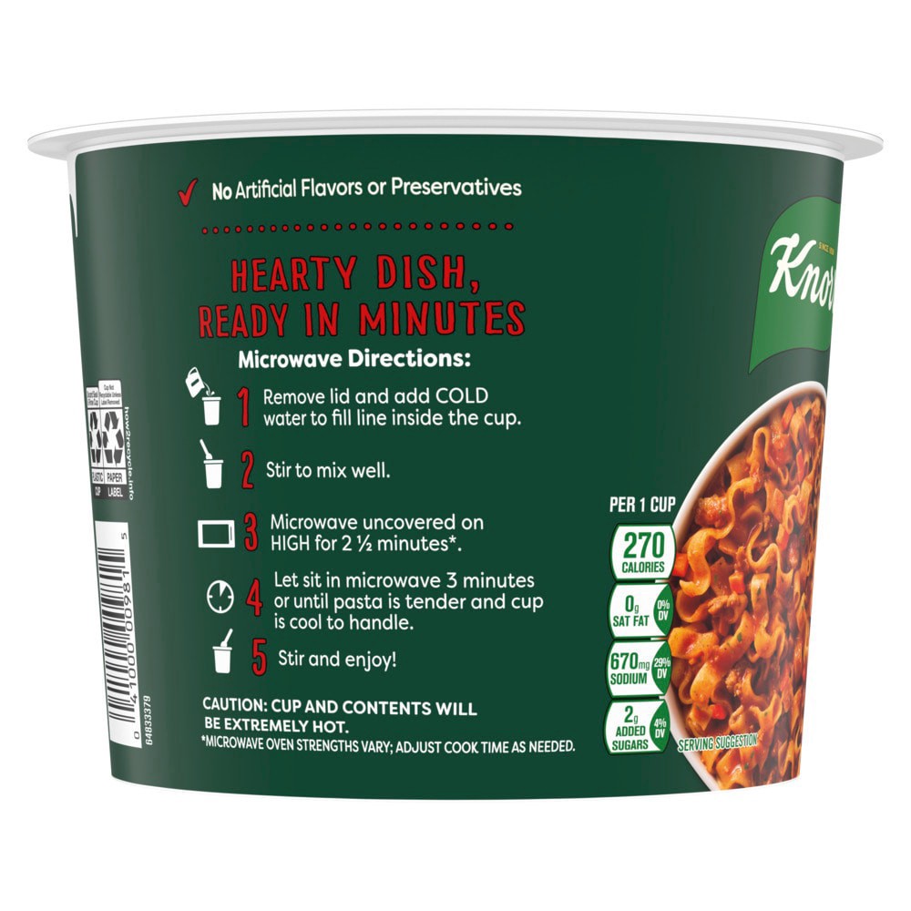 slide 2 of 2, Knorr® Italian Bolognese Pasta Cup, 2.6 oz