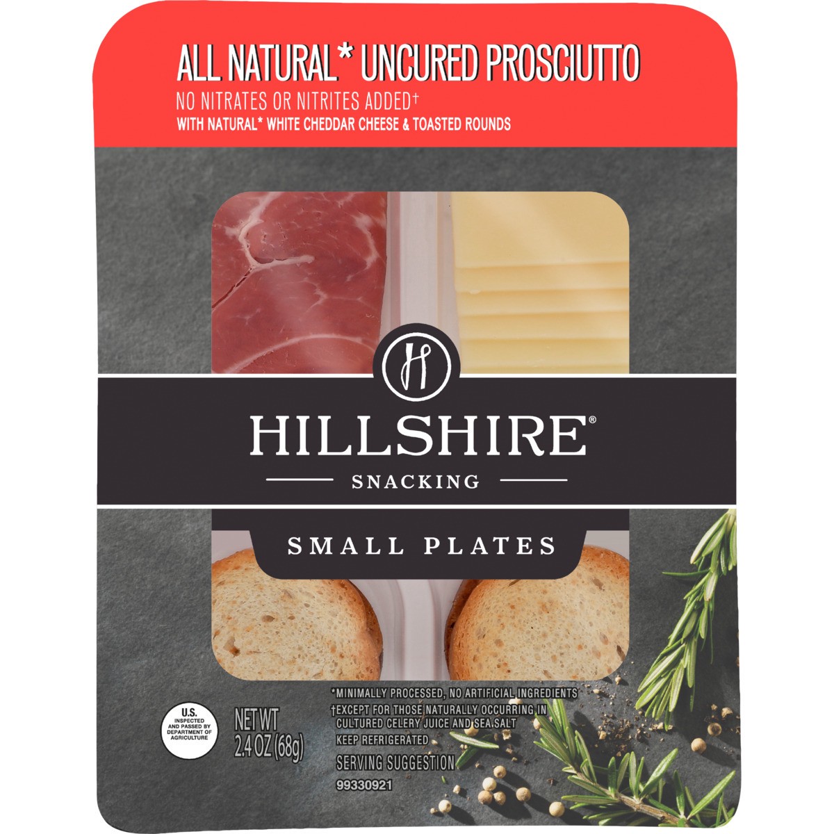slide 1 of 8, Hillshire Farm Hillshire Snacking Small Plates, Prosciutto Deli Lunch Meat with White Cheddar Cheese, 2.4 oz, 2.4 oz