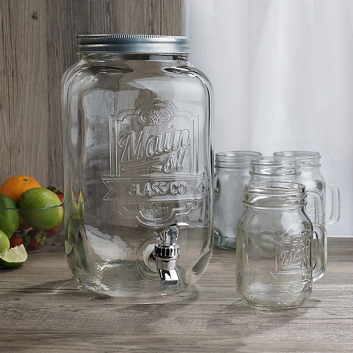 slide 3 of 3, Style Setter Mason Jar 5-Piece Beverage Dispenser Set, 2 gal