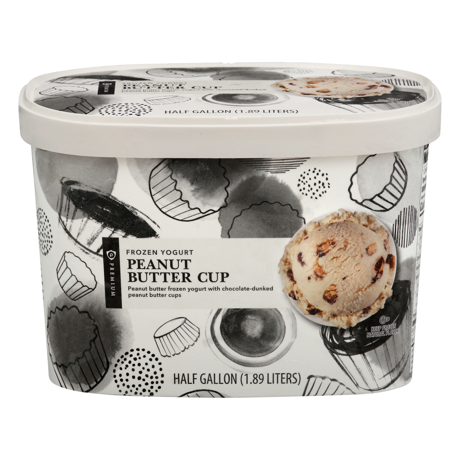 slide 1 of 1, Publix Premium Peanut Butter Cup Frozen Yogurt, 1/2 gal