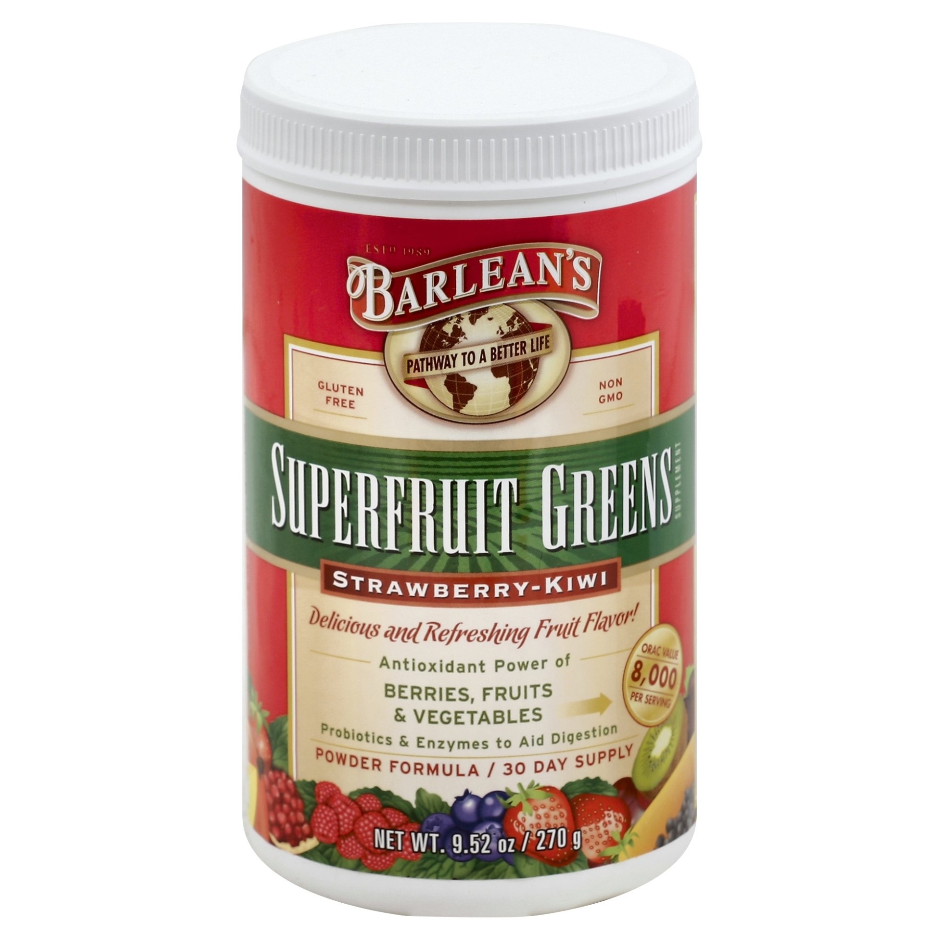 slide 1 of 2, Barlean's Superfruit Greens 9.52 oz, 9.52 oz