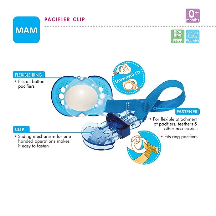 slide 2 of 7, MAM Love & Affection Age 0-6 Months I Love Mommy Pacifiers and Clip Set - Blue, 1 ct