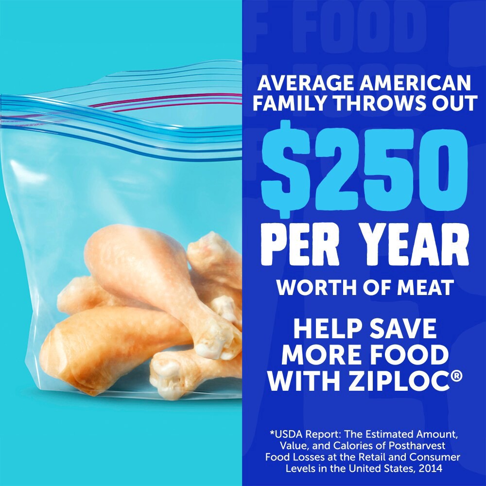 slide 2 of 6, Ziploc® Brand Freezer Bags with Stay Open Design, Half Gallon, 30, Patented Stand-up Bottom, 30 ct / 0.5 gal