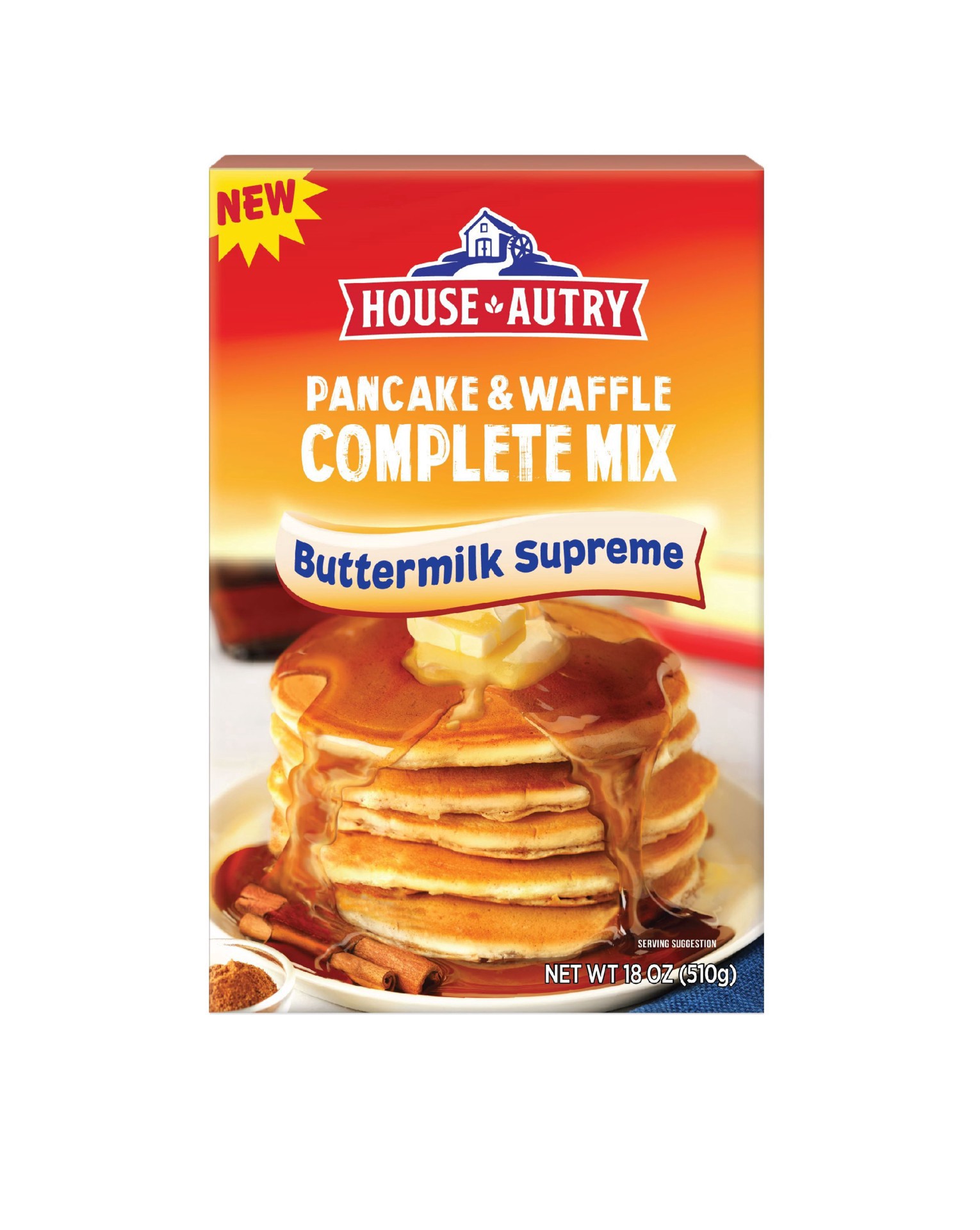 slide 1 of 1, House Autry Pancake Waffle Mix, 18 oz