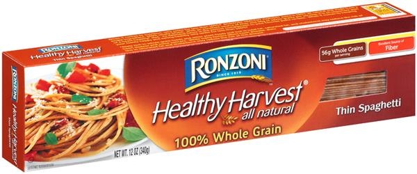 slide 1 of 1, Ronzoni Healthy Harvest Whole Grain Thin Spaghetti Pasta, 16 oz