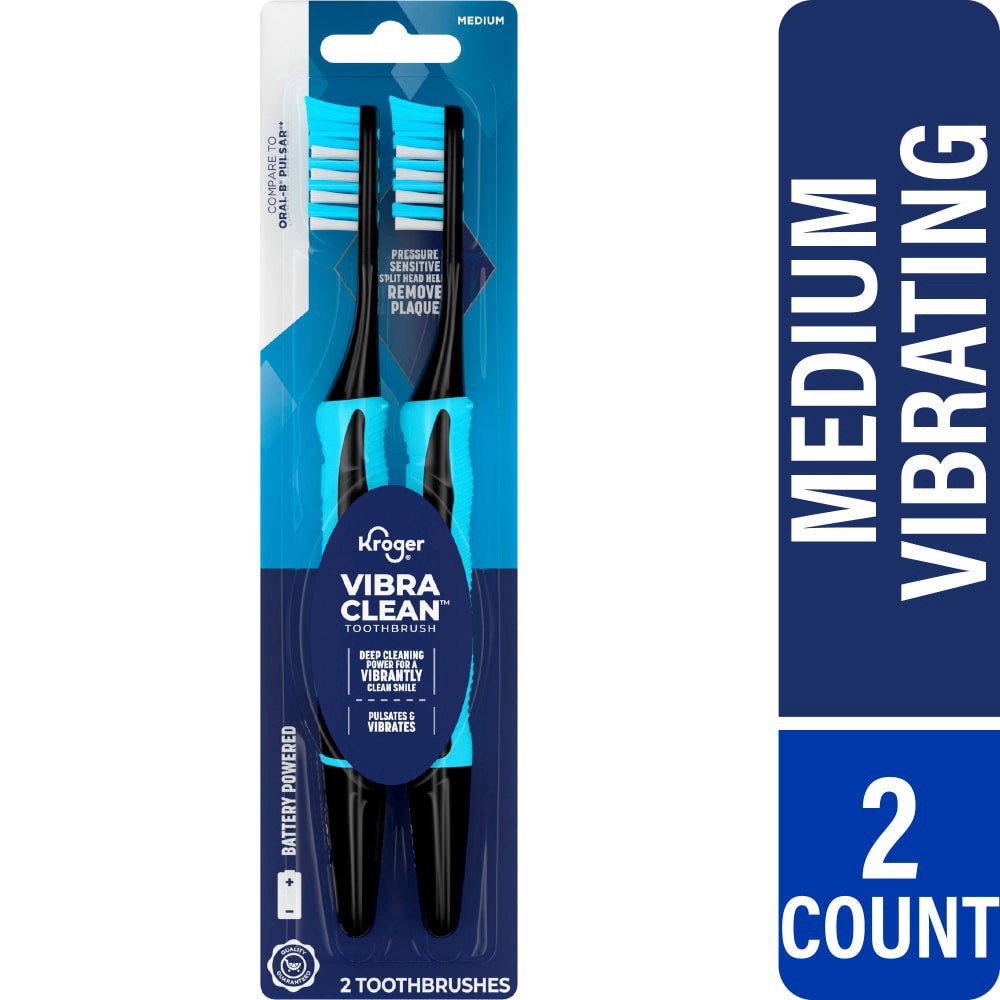 slide 1 of 1, Kroger® Vibra Clean™ Toothbrush Pack, 2 ct